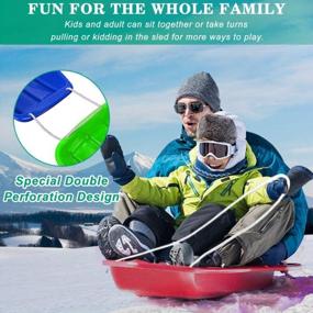 img 3 attached to Heavy Duty Plastic Snow Sled For Skiing And Sledding Fun - Atalawa Toboggan Sleigh Board For Both Men And Women