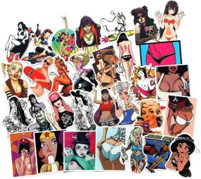 img 3 attached to 🔥 FNGEEN Sexy Stickers 50pcs - Laptop Stickers Pack Bomb Beauty Pinup Girls Decals - Vintage Retro Stickers for Luggage, Skateboard, Phone Case, Guitar, Car, Bike, Bumper (Sexy Stickers-2)