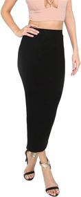 img 3 attached to 👗 Solid Stretchy Pencil Skirts for Women by MakeMeChic