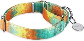 img 2 attached to Dazzber Martingale Dog Collars - Vibrant Oil Painting Patterns for Medium and Large Dogs