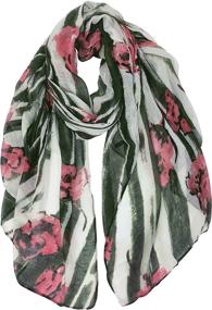 img 4 attached to Stylish and Lightweight Poppy Flower Oblong Scarves & Wraps for Women by GERINLY