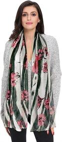 img 2 attached to Stylish and Lightweight Poppy Flower Oblong Scarves & Wraps for Women by GERINLY
