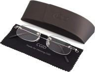 enhance your vision with fashionable rimless frameless magnifying spring hinge reading glasses readers logo