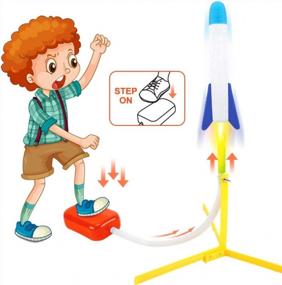 img 1 attached to POKONBOY Outdoor Toy Rocket Launcher Set - Jump Rockets And 6 Rockets Included - Rockets Soar Up To 100 Feet - Perfect Gift For Boys And Girls, Ages 3 And Up
