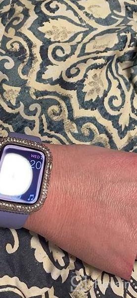 img 1 attached to 💎 Bling Diamond Apple Watch Case 40mm: Series 6/5/4/3/2/1 Designer Crystal Protective Cover in Pink review by Steve Stone