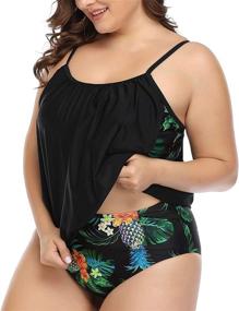 img 3 attached to Daci Swimwear Tankini Swimsuits Double Women's Clothing ~ Swimsuits & Cover Ups