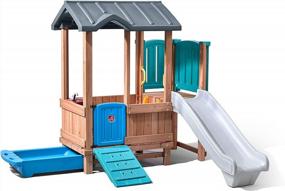 img 4 attached to Create An Outdoor Wonderland With The Step2 Woodland Adventure Playhouse And Slide For Kids