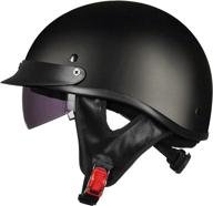 🏍️ dot approved ilm half helmet with quick release buckle and sun visor, ideal for men and women, suitable for motorcycle, cycling, motocross - model 205v (size l, matte black) logo