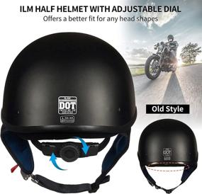 img 2 attached to 🏍️ DOT Approved ILM Half Helmet with Quick Release Buckle and Sun Visor, Ideal for Men and Women, Suitable for Motorcycle, Cycling, Motocross - Model 205V (Size L, Matte Black)