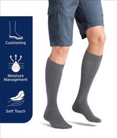 img 2 attached to JOBST Activewear 20-30 MmHg Knee High Compression Socks XL Denim Blue