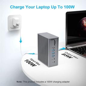 img 1 attached to INTPW 16-In-1 USB-C Docking Station: Triple Monitor, 4K Resolution, 100W Charging For M1 MacBook And Windows