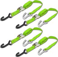 progrip powersports motorcycle tie down straps lab tested (4 pack) green logo