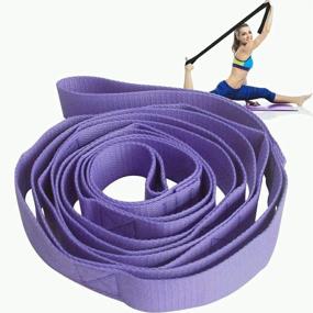 img 4 attached to 10-Loop Yoga Stretch Strap With Thicken Band For Pilates & Physical Therapy Recommended Exercises And Gravity Fitness Stretching