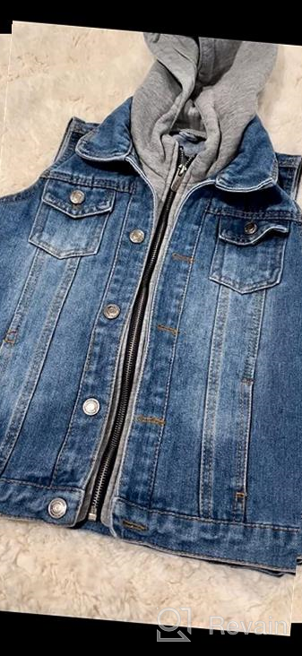 img 1 attached to 👚 Stylish Mallimoda Sleeveless Denim Jacket - Perfect Kids Jean Vest Hoodies for Fashionable Outerwear review by Joseph Winfrey