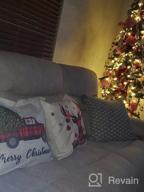 img 1 attached to 4 Pack Christmas Decorations: Buffalo Plaid Throw Pillow Covers W/ Trees & Deer, 18X18” Farmhouse Pillow Cases For Winter & Holiday - HAJACK review by Justin Bradford