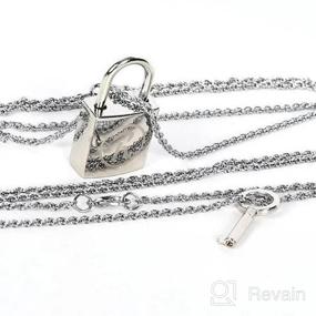 img 5 attached to 🔐 JCvCX 2 in 1 Honjo Ren Cosplay Lock Key Couple Necklace - Long Chain Lovers Necklace, Punk Style, Zinc Alloy Pendant, Openable for a Unique Charm