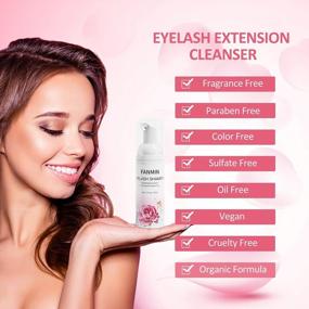 img 1 attached to FANMIN Eyelash Extension Cleanser 60Ml Kit With 2 Brushes + Rinse Bottle - Paraben & Sulfate Free, Foaming Makeup Remover For Extensions, Salon And Home Use