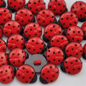 img 4 attached to EORTA 100-Piece Red Ladybug Shaped Plastic Buttons For DIY Crafts, Scrapbooking, And Clothing Decorations