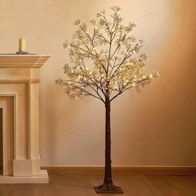 img 4 attached to Hairui освещенное дерево гипсофилы 4 фута 90 светодиодов искусственные цветы гипсофилы с подсветкой для свадебной вечеринки зимние рождественские праздничные украшения
