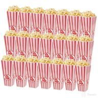 🍿 tebery 21 pack plastic open-top popcorn boxes: reusable containers, 7.7" tall x 4" square логотип