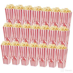 img 4 attached to 🍿 Tebery 21 Pack Plastic Open-Top Popcorn Boxes: Reusable Containers, 7.7" Tall x 4" Square