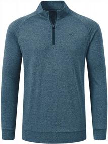 img 4 attached to Breathable Hiking Pullover For Men - Long Sleeve Half Zip Shirt By JINSHI