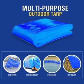 img 3 attached to TUFFPAULIN 9FT X 6FT 12 MIL Blue Extra Heavy Duty Strong Tarpaulin: Weatherproof, Metal Grommets, 3D Rib Technology, 6 Layer MLCL Technology