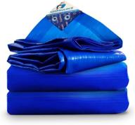 tuffpaulin 9ft x 6ft 12 mil blue extra heavy duty strong tarpaulin: weatherproof, metal grommets, 3d rib technology, 6 layer mlcl technology logo