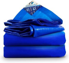 img 4 attached to TUFFPAULIN 9FT X 6FT 12 MIL Blue Extra Heavy Duty Strong Tarpaulin: Weatherproof, Metal Grommets, 3D Rib Technology, 6 Layer MLCL Technology