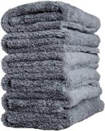 🧺 adam's borderless grey edgeless microfiber towel - high-quality 480gsm, 16 x 16 inches plush microfiber - gentle touch for delicate surfaces (pack of 6) логотип