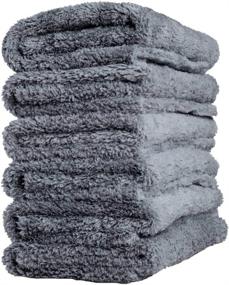 img 4 attached to 🧺 Adam's Borderless Grey Edgeless Microfiber Towel - High-Quality 480gsm, 16 x 16 inches Plush Microfiber - Gentle Touch for Delicate Surfaces (Pack of 6)