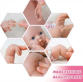 img 3 attached to IVITA 12In Full Body Silicone Baby Dolls - Realistic Newborn Girl Reborn Dolls, Not Vinyl!