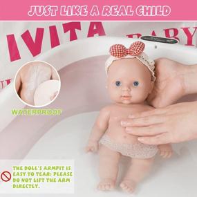 img 2 attached to IVITA 12In Full Body Silicone Baby Dolls - Realistic Newborn Girl Reborn Dolls, Not Vinyl!