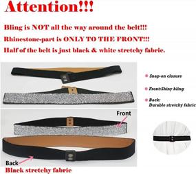 img 2 attached to ALAIX Women'S Sparkle Bling Rhinestone Shiny Dress Belt | Elastic Waist Party Belt