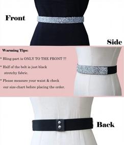 img 3 attached to ALAIX Women'S Sparkle Bling Rhinestone Shiny Dress Belt | Elastic Waist Party Belt