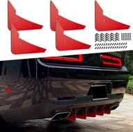 🔴 enhance your dodge challenger's look with rear diffuser v3 5 fins set - fits 2015-2022 stock rear bumper, red diffuser shark fins logo
