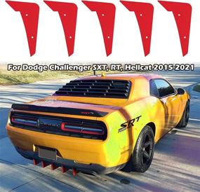 img 3 attached to 🔴 Enhance Your Dodge Challenger's Look with Rear Diffuser V3 5 Fins Set - Fits 2015-2022 Stock Rear Bumper, Red Diffuser Shark Fins