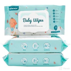 img 4 attached to Winner Baby Wipes: 99% Water, Pure Cotton, Unscented Hypoallergenic Wipes - Gentle Care for Sensitive Skin (240 Wipes)