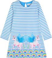 👗 quedoris elephant girls' clothing: stylish printed stripe sleeve dresses logo