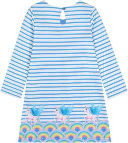 img 3 attached to 👗 Quedoris Elephant Girls' Clothing: Stylish Printed Stripe Sleeve Dresses