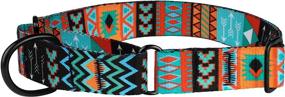 img 1 attached to 🐾 CollarDirect Tribal Pattern Martingale Dog Collar - Adjustable Nylon Safety Training Collars for Medium and Large Dogs - Heavy Duty