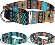 🐾 collardirect tribal pattern martingale dog collar - adjustable nylon safety training collars for medium and large dogs - heavy duty логотип