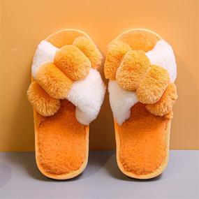 img 3 attached to 🥿 Fuzzy Girls Slippers: Comfy Indoor Outdoor Boys' Fluffy Shoes - Slippers