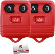 🔑 keylessoption red 3-button keyless entry remote control key fob clicker (set of 2) logo