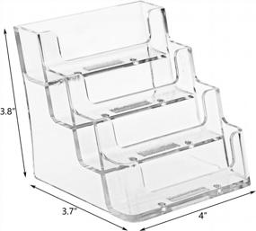 img 2 attached to Hedume 4 Pack Acrylic Business Card Holder, 4-Pocket Clear Business Card Display, Plastic Business Card Stand For Desk Or Counter, Home & Office