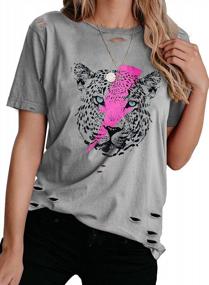 img 4 attached to Stylish Summer Tee For Women: Elapsy'S Printed Casual Round Neck T-Shirt