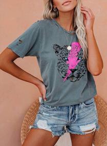 img 2 attached to Stylish Summer Tee For Women: Elapsy'S Printed Casual Round Neck T-Shirt
