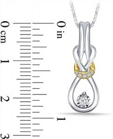 img 1 attached to 0.05-0.16 Cttw Sterling Silver & 10K Yellow Gold Diamond Two-Tone Love Knot Pendant Necklace - IJ/I2-I3 Quality