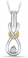 0.05-0.16 cttw sterling silver & 10k yellow gold diamond two-tone love knot pendant necklace - ij/i2-i3 quality logo