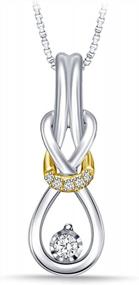 img 2 attached to 0.05-0.16 Cttw Sterling Silver & 10K Yellow Gold Diamond Two-Tone Love Knot Pendant Necklace - IJ/I2-I3 Quality